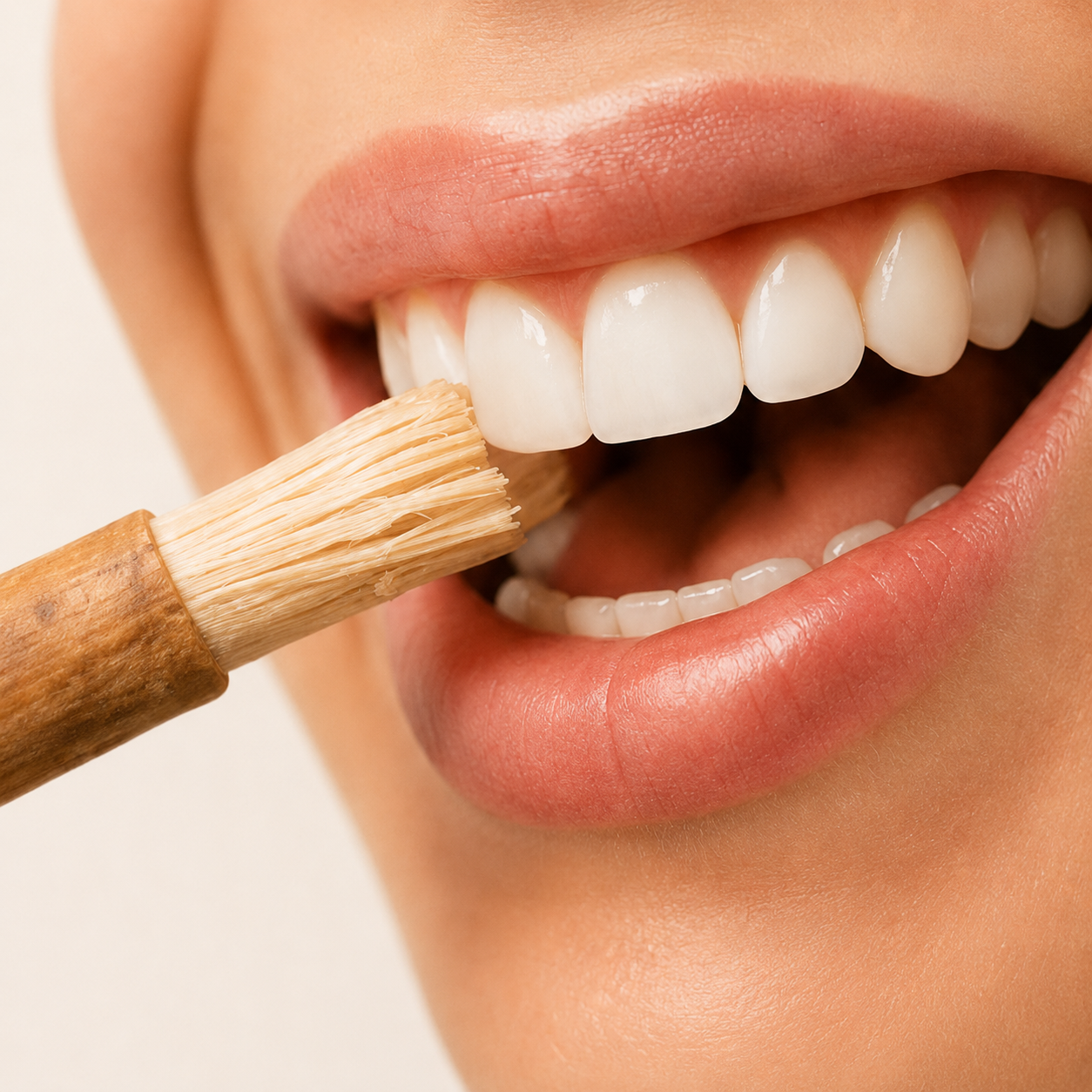 Brushing teeth gently with a miswak