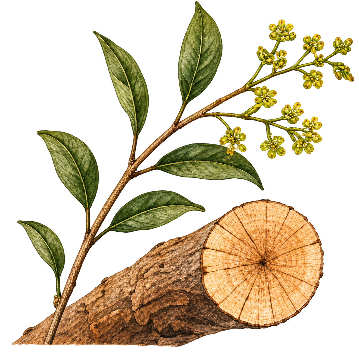 Natural miswak branches and leaves